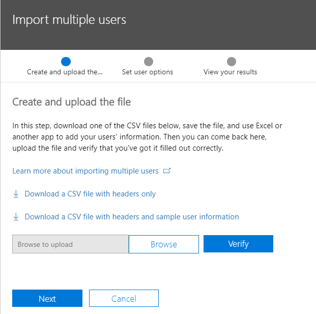 Adding users to O365