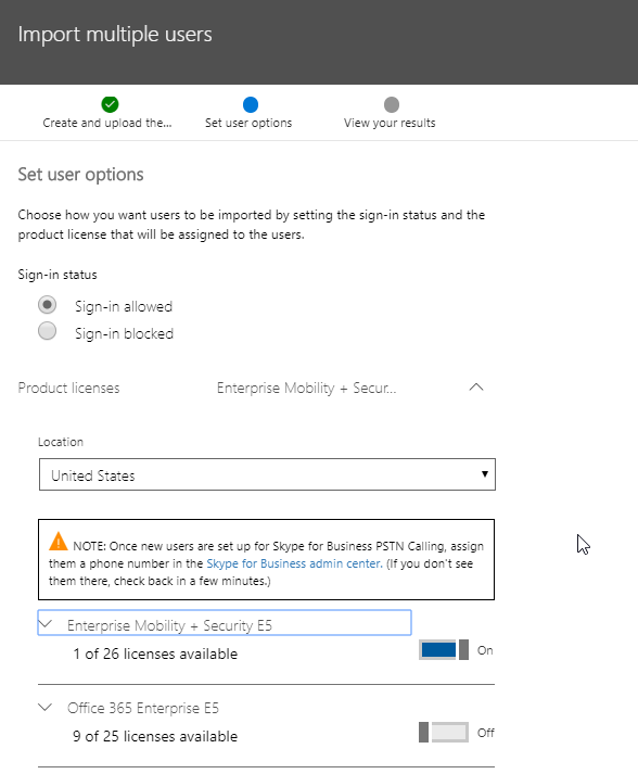 Adding users to Office 365