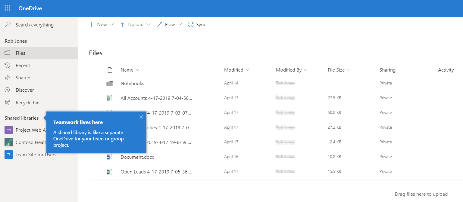 Reviewing my OneDrive for Business