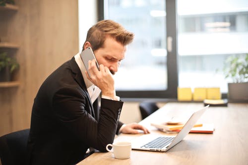 User talking on phone