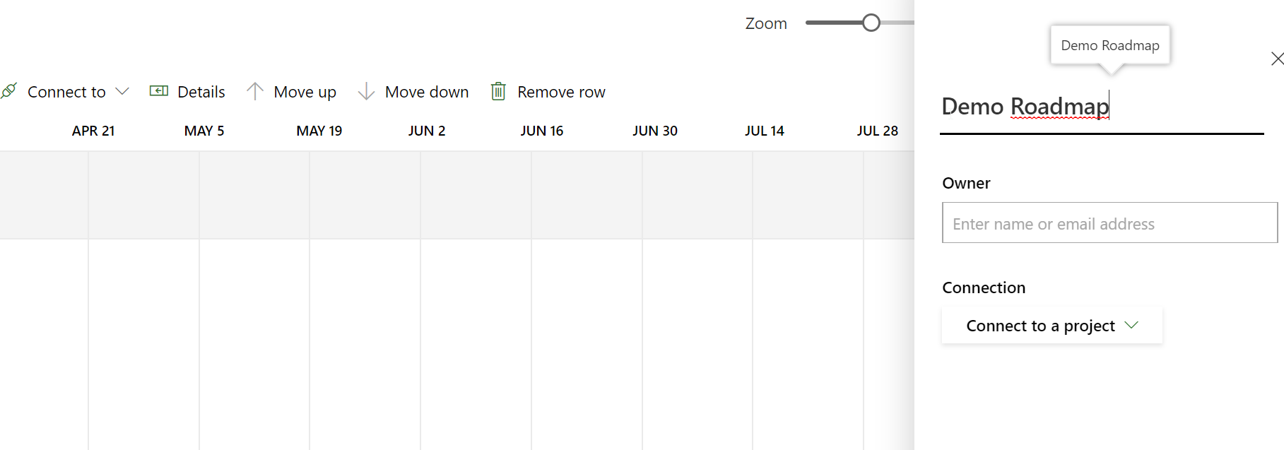 Entering Project Online Road map data