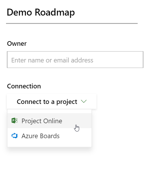 Connecting rows in Project Online Road map