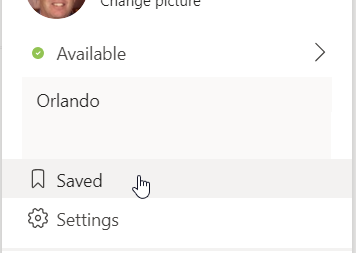 Finding saved chats in Microsoft Teams