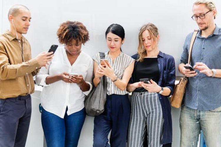 Microsoft Teams being shown on a cell phone